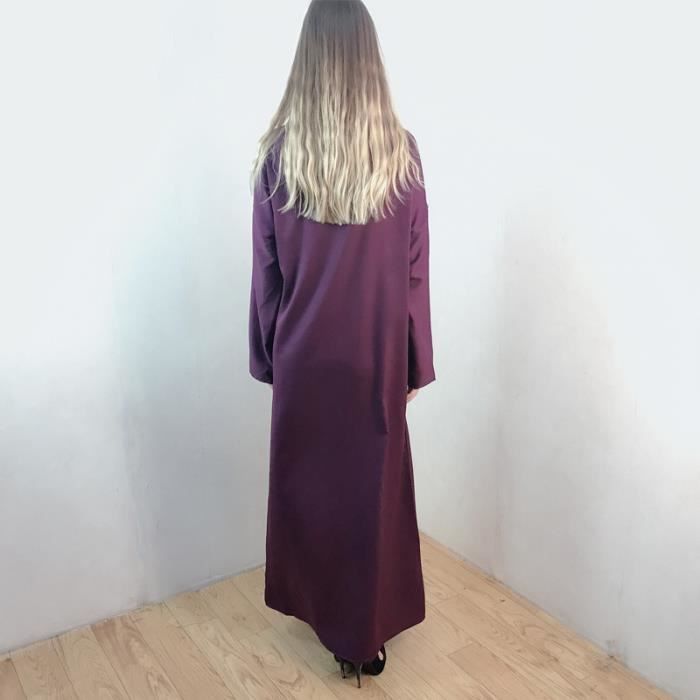 Robe Abaya Une Pièce Fille Manches Longues - Cardigan Musulman Élégant Pour Ramadan, Aïd, Dubaï Style Moderne