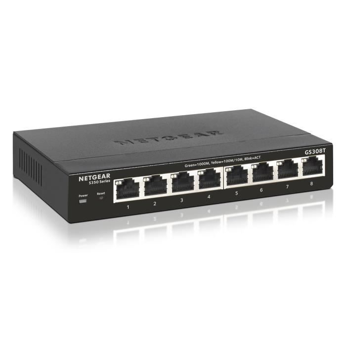 NETGEAR Smart switch manageable professionnel 8 ports Gigabit Ethernet  (GS308T) - Cdiscount Informatique