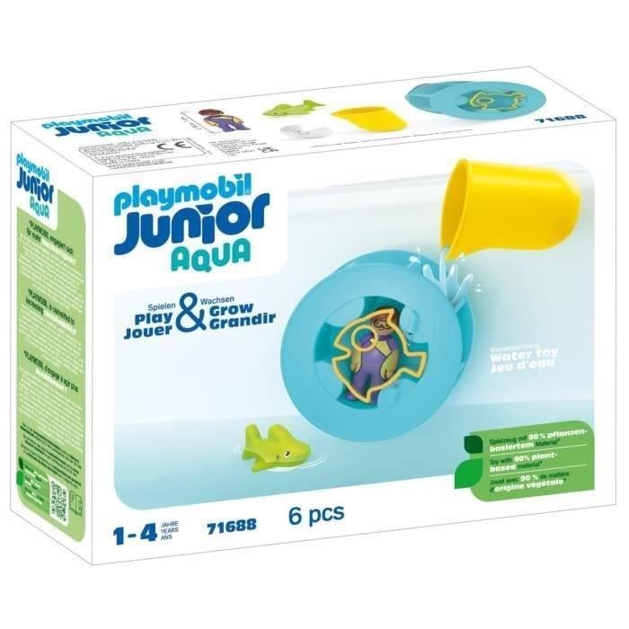 PLAYMOBIL+Junior+71688+Roue+aquatique+avec+bebe+requin+Jouet+pour+le+bain+Des+12+mois