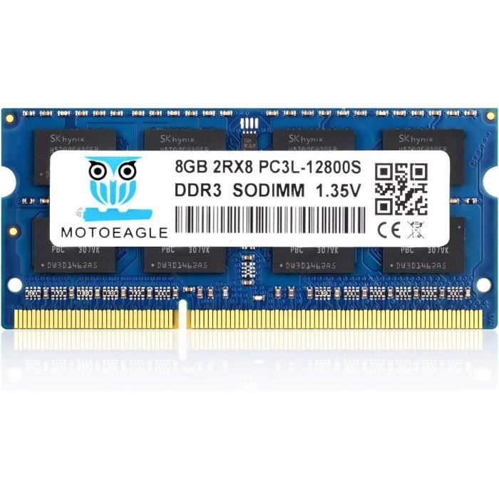 Barrette RAM DDR3L 8 Go (ou 4 Go) 1600 MHz PC3L-12800U Pour PC Bureau - SK Hynix - 1,35V