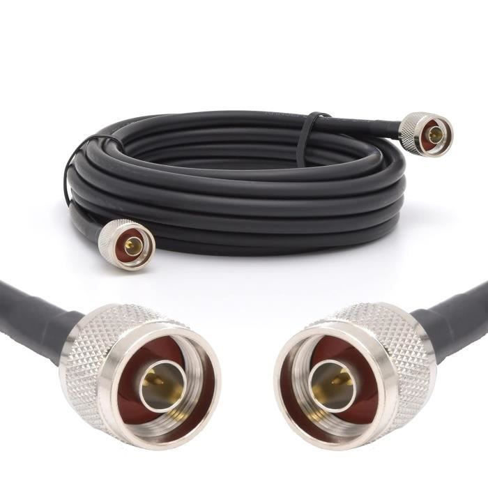 Câble Coaxial N Mâle Vers SMA Mâle 2m 50ohm 5D-FB Étanche N Vers SMA 7.5mm Extension Câble Ultra Faible Perte Pour LTE CDMA GSM DCS 3G 4G 5G Antenne Routeur De Signal