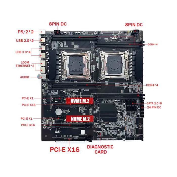 KIT COMBO RAM carte mère X99 LGA 2011-v3 Xeon E5-2699 V3 64 Go DDR4 2133 MHz EUR 324,87