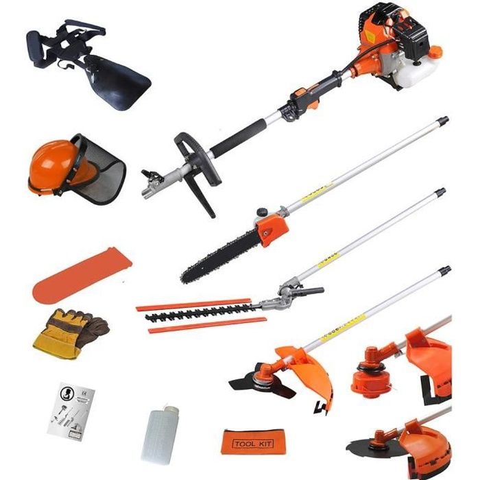 Outils A Essence Outil De Jardinage Multifonction Orange 5 En 1