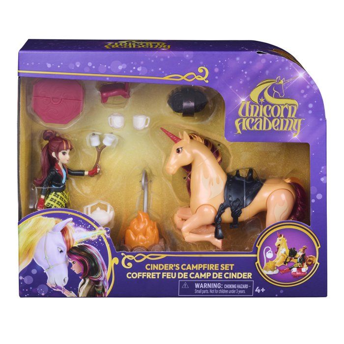 Coffret Feu de Camp de Cinder LEcole des Licornes - Poupée Valentina + Licorne - SPIN MASTER - A partir de 4 ans