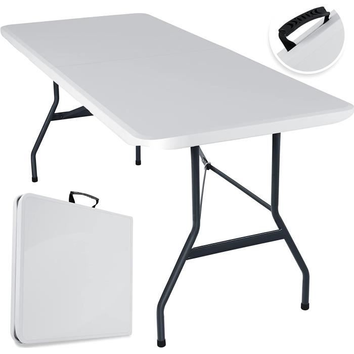 Table de camping pique nique pliable 180cm HDPE polyrotin noire VOUNOT | Brico Cash