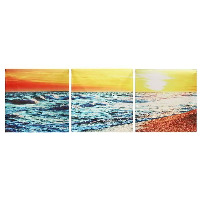 3pcs Bord de mer Tableau Toile Peinture Moderne Décor Mural No Frame  50x50cm - Achat / Vente tableau - toile - Cdiscount