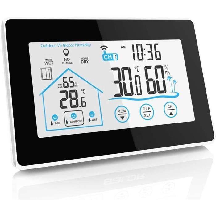 Station Météo Radio Avec Sonde Extérieure, Hygromètre Pour Thermomètre Numérique Intérieur Et