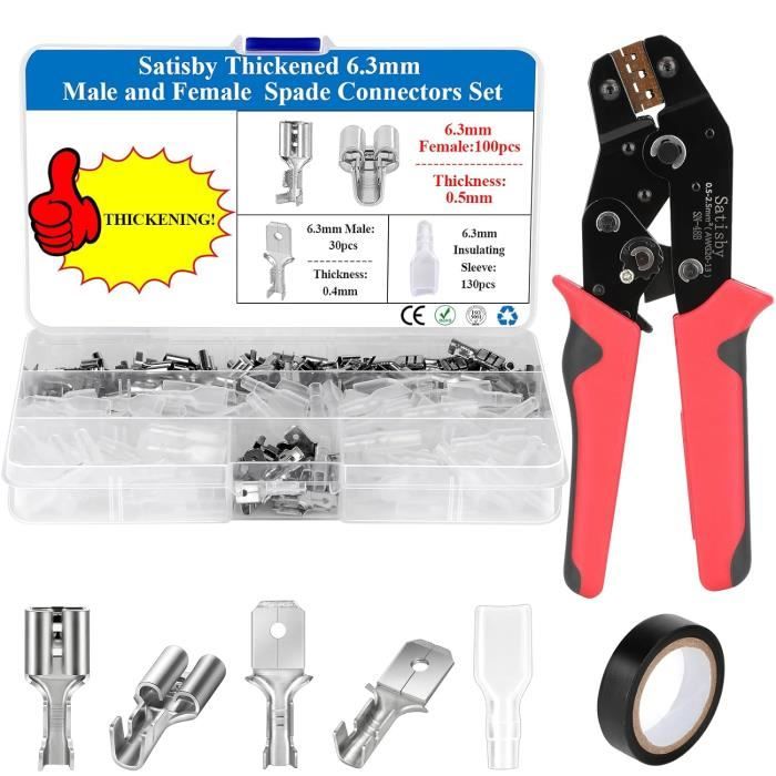 Lot De 20 Bornes Femelles Spade (Œillets) Pour Câbles 2.8mm - Marque Uxcell