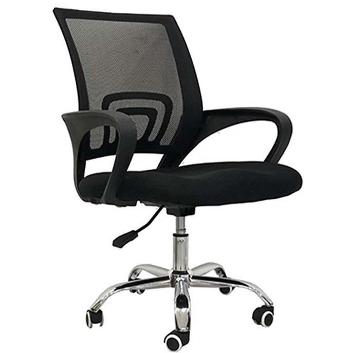 chaise de bureau hauteur ajustable dossier ajouré noir