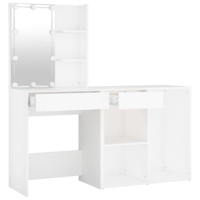 yosoo meubles-lavabos - coiffeuse à led avec armoire blanc bois d'ingénierie - yos7734920123688 - fhe