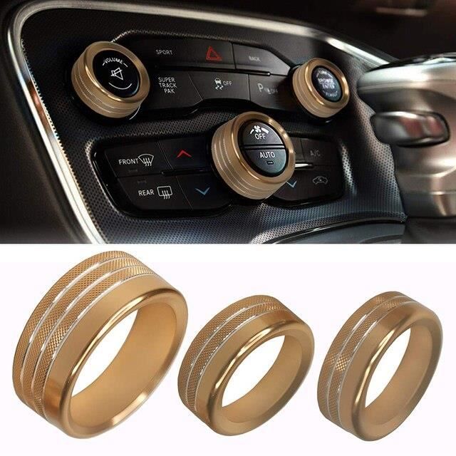 Anneaux Décoratifs En Alliage D'Aluminium Pour Prise D'Air Audi A3/S3 (2013-2016) Et Q2 (2017) - Bleu Et Rouge