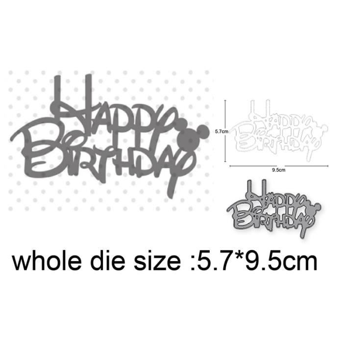 GLOBLELAND Tampons Transparents Drôles Chats Anniversaire + Matrices Découpe Métal - Kit Scrapbooking Et Cartes