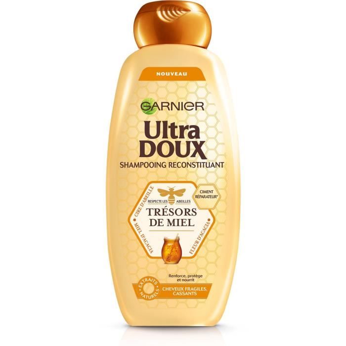 GARNIER Shampooing Ultra Doux Trésors de Miel Cheveux Fragiles et