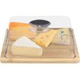 Cook Concept KA4327 Plateau à fromage avec cloche Bois bambou et plastique Beige et transparent H7,8 x 18,5 x 24 cm-1