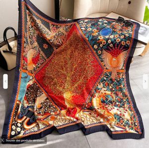Foulard Carré En Soie Vintage Besco Bleu (occasion)