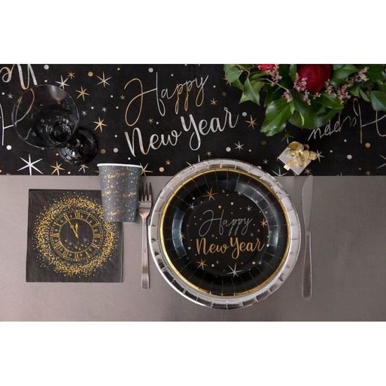 Miss Lovely Gobelet en Carton jetable Happy New Year - Décoration de Table  en Or - Accessoire de fête de Nouvel an 6 Becher
