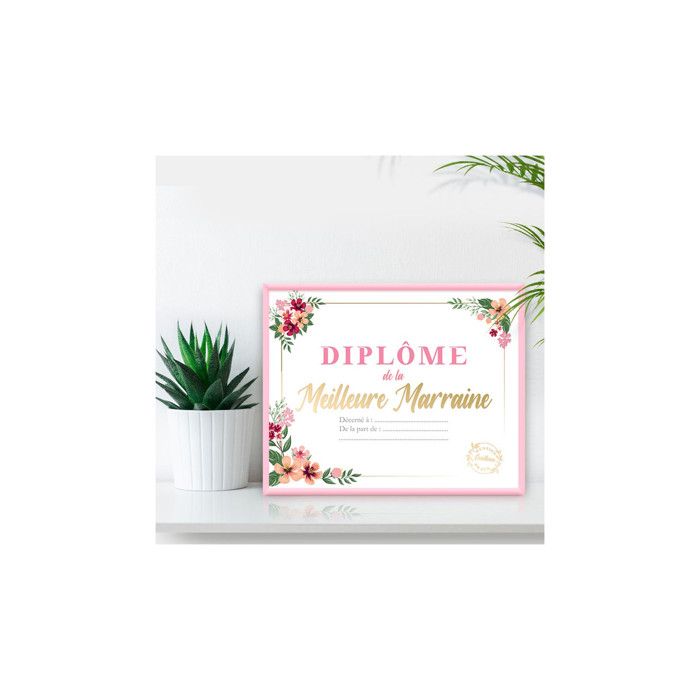 CADRE DIPLÔME MEILLEURE MARRAINE 20X25CM ROSE - Cdiscount Jeux - Jouets