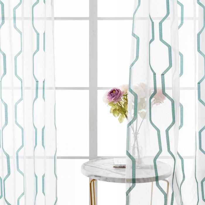Woaboy Lot de 2 Rideaux Voilage à Oeillet Rideau Semi-Transparent intérieurs pour Chambre Salon Maison 140x175 cm Rose