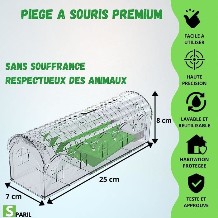 Lot De 6 Pièges à Souris Réutilisables - Tapette En ABS, Facile à Utiliser Et à Nettoyer - Pour Maison, Jardin - 10
