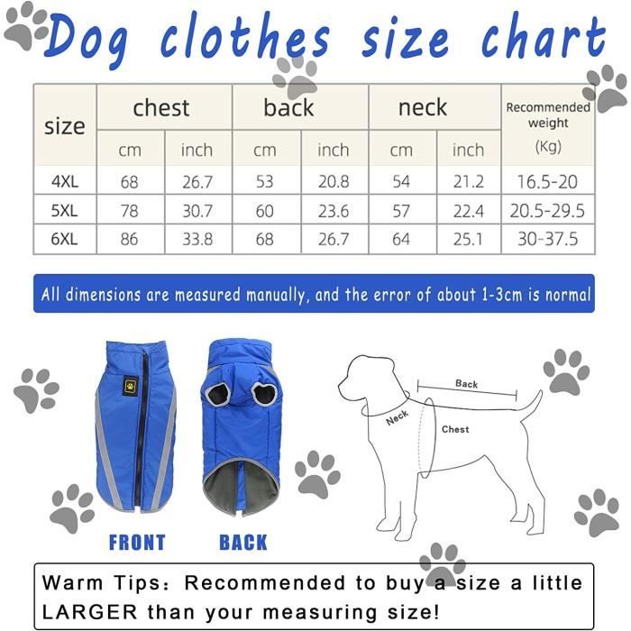 Taille top vetement chien