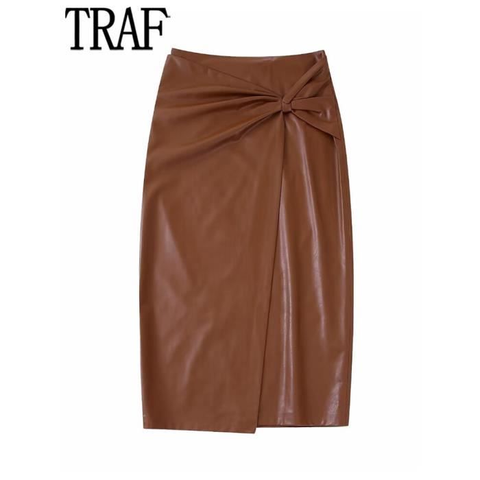 Jupe plissée mi longue simili cuir online