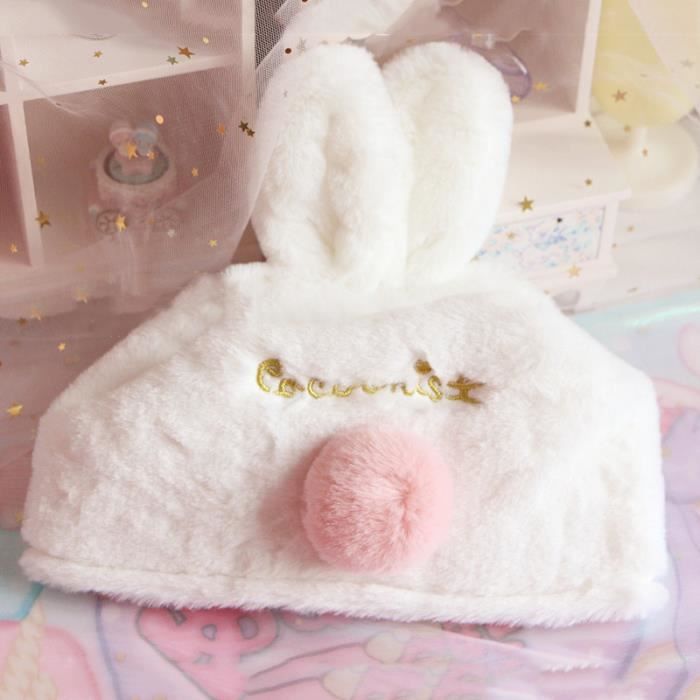 Blanc Bo te mouchoirs en peluche lapin avec couvercle