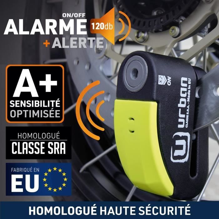 URBAN SECURITY UR14S Antivol Moto Homologué SRA Bloque Disque Alarme