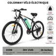 Vélo électrique VTT 26" COLORWAY - BK15-CW - Batterie amovible 36V 15Ah - Shimano 7 vitesses-2