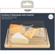 Cook Concept KA4327 Plateau à fromage avec cloche Bois bambou et plastique Beige et transparent H7,8 x 18,5 x 24 cm-2