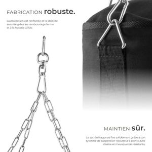 Ram Sac De Frappe 30 Kg / 20 Kg / 15 Kg / 10 Kg - Mousse Haute Densité, Revêtement PVC, Sangles, Junior - Noir/rouge