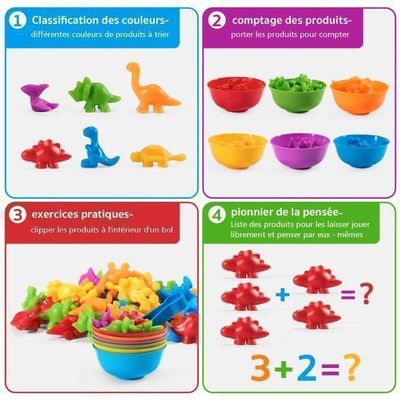 Jouet Dinosaure Alphabet Montessori - 26 Pièces Recto-verso Majuscule/minuscule - Apprentissage Lettres 3-5 Ans
