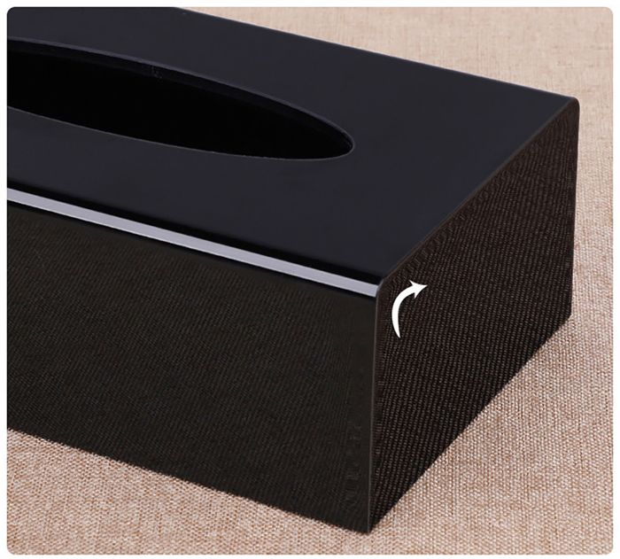 Boîte à Mouchoirs Acrylique Noir Mat 25x13x9 Cm – Couvercle Magnétique – Élégante Et Pratique Maison