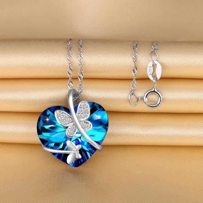 Parure De Bijoux Argent 925 Loutade - Collier, Boucles D'oreilles, Bracelet Et Bague En Forme De Cœur, Cadeau Romantique - 12