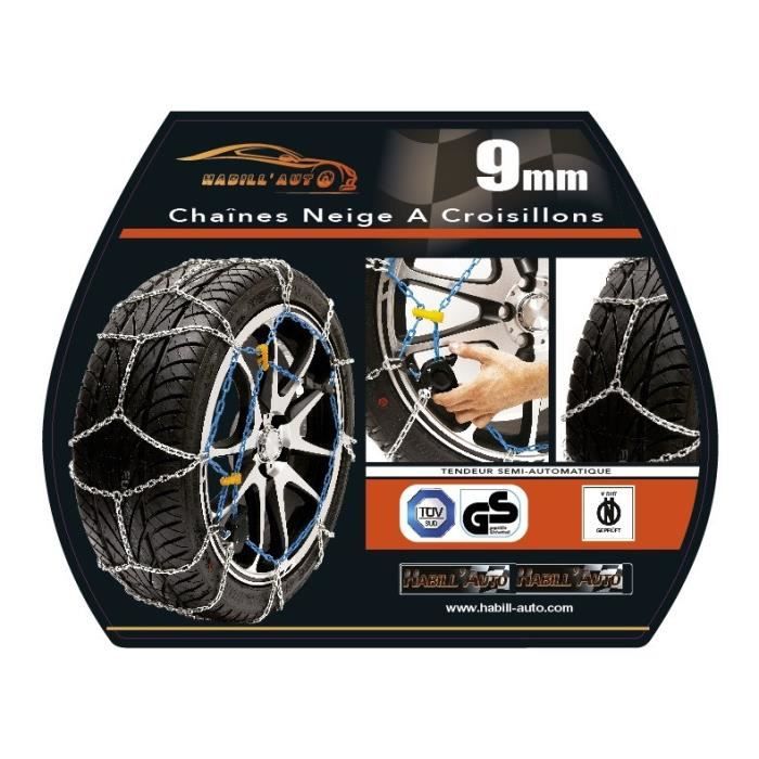 Chaines neige manuelle 9mm 235-45 R17 - Cdiscount Auto