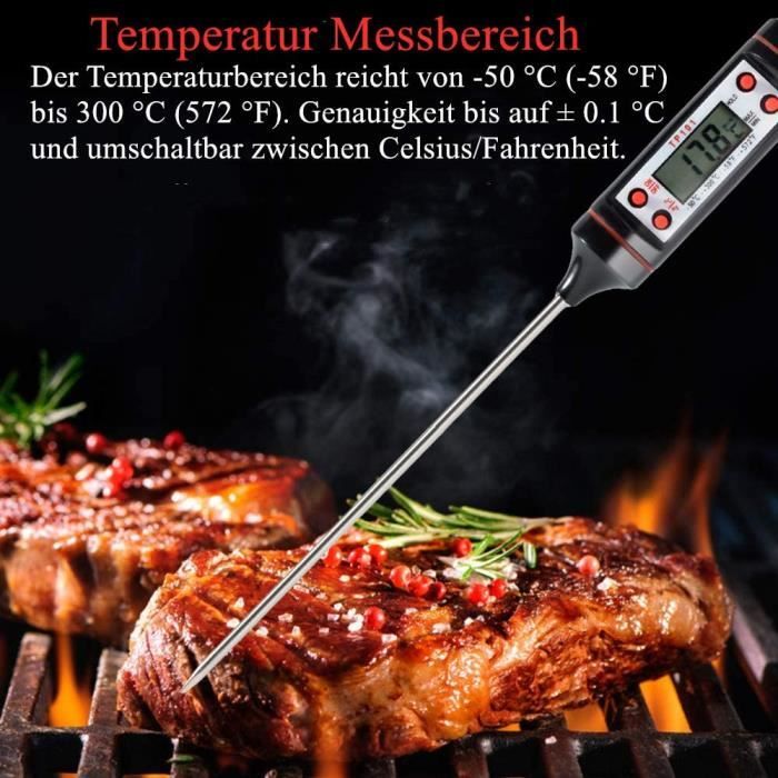 Lot de 2 thermomètres de cuisine universels - Thermomètre de cuisine  numérique - Thermomètre à viande - Lecture de 50 °C à 30[L97] - Cdiscount  Maison
