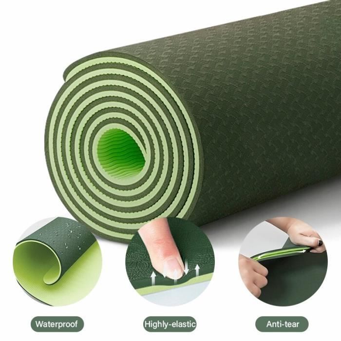 Tapis de sol,Tapis de Yoga antidérapant à Double couche en TPE, 6mm, tapis  de Sport pour le Fitness et le Pilates à - Type 6 - Cdiscount Sport