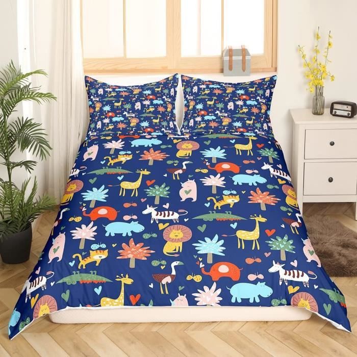 Housse de couette Animaux sauvages Safari pour colorier