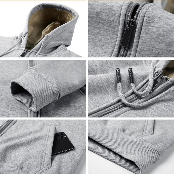 Sweat polaire homme à capuche au style militaire • Mon polaire