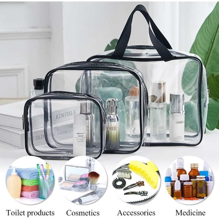 Pochette Transparente Voyage Trousse de Toilette Voyage Kit Voyage Avion 3 Pieces Trousse Transparente Voyage de Plastique Trous272 Cdiscount Bagagerie Maroquinerie