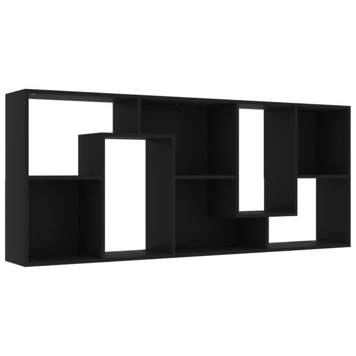 Meuble bibliothèque Pythagore 10 compartiments noir 138 x 138 x 30