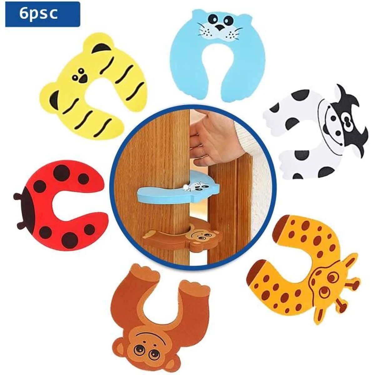 JFAN Bloque Porte Anti Pincement Protège Pour Enfants Bébé Sécurité Protection Animaux Cartoon Pincement Protège Stop-porte Mousse 7 Pièces Variété De Styles 