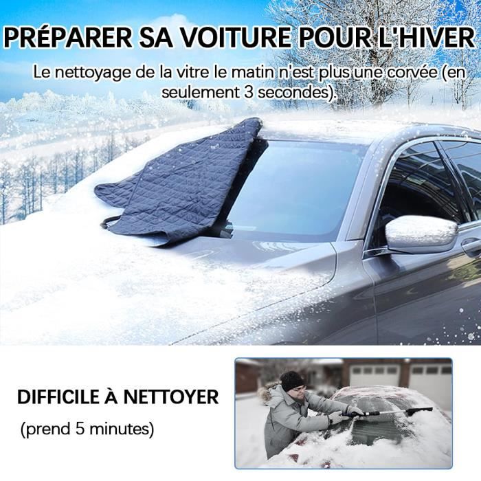 Bâche de protection pour pare-brise de voiture - Pour l'hiver et l'été -  Ultra épaisse - Compatible avec les voitures standard (183 x 116 cm)