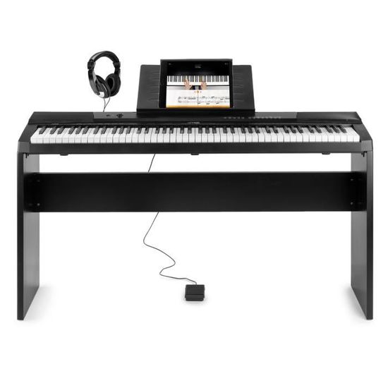 avec pédale de Sustain Fonction d'enregistrement Max KB6W Clavier électronique 88 Touches avec Meuble en Bois pour Musicien confirmé Touches Semi-Lourdes 2 Haut-parleurs intégrés 