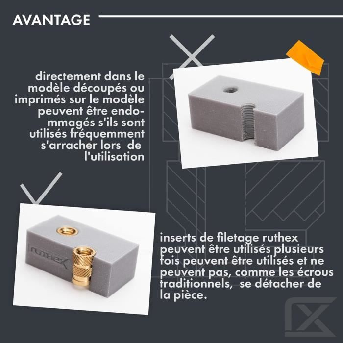 100 Pièces Inserts Filetés M5 En Laiton - Idéal Pour Fixations Chauffées - écrous Moletés OD 7 Mm