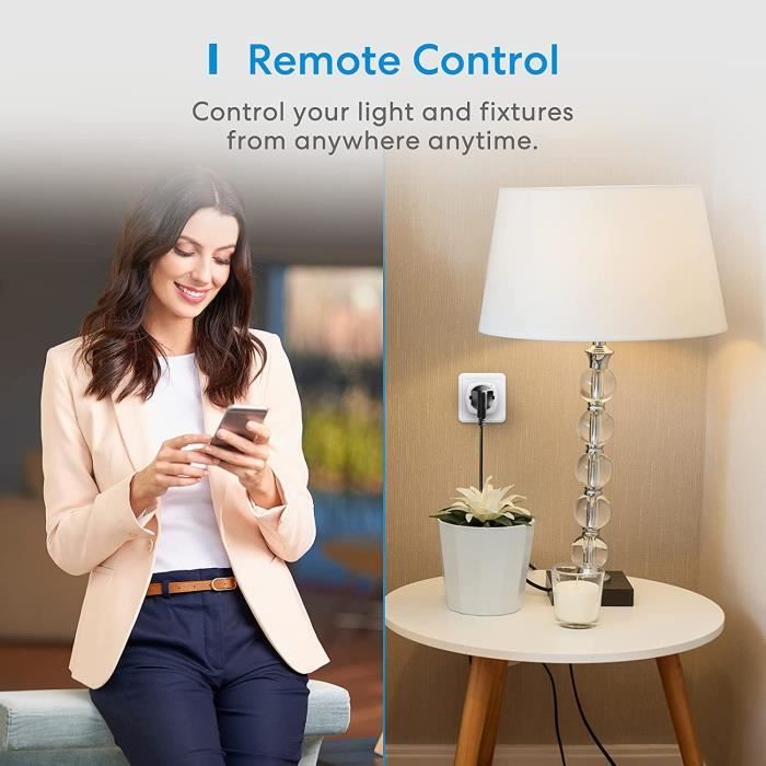 Meross Prise Connectée (Type F), Prise Intelligente Compatible avec Apple  HomeKit, Siri, Alexa, Google Home et SmartThings, Prise Programmable WiFi