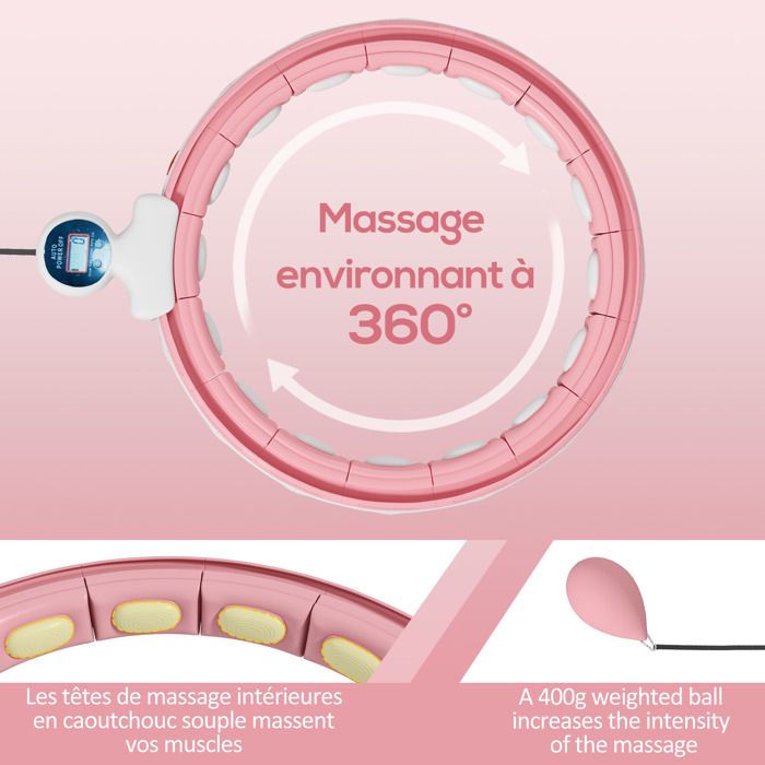Hula Hoop Avec Picots De Massage SPRINGOS - Diamètre 85 Cm - 7 Segments Pliable - 0,9 Kg