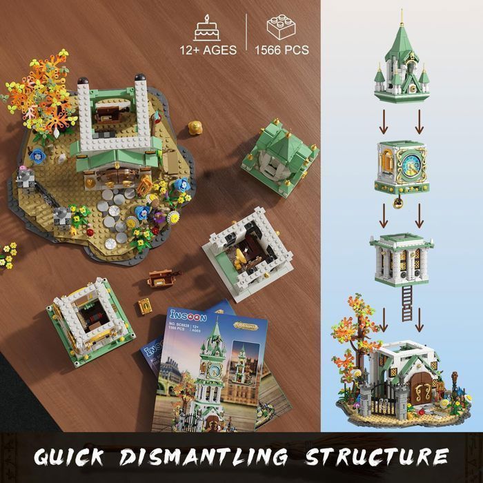 INSOON – Maison Lavande Estate – Jouet De Construction Avec Lumière – Château En Blocs à Serrer – Décoration Intérieure – Cadeau Adulte Et Ado