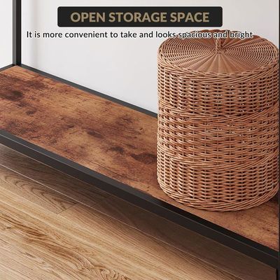 Table Console 2 Tiroirs Console Entrée 2 Étagères Cadre En X Console Meuble Bois Pour Couloir Salon Entrée 106 X 35 X 78 Cm Brun