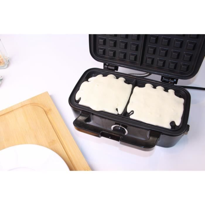 LITTLE BALANCE 8368 Speed'n Mixt 1200, 2-in-1 wafelijzer, wafels, croques, grill, afneembare platen, 1200 W, zwart roestvrij staal