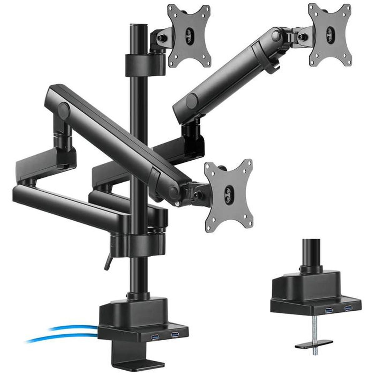 Support de bureau pour 3 écrans PC 1727" Maclean MC811 Achat / Vente Support pour 3 écrans